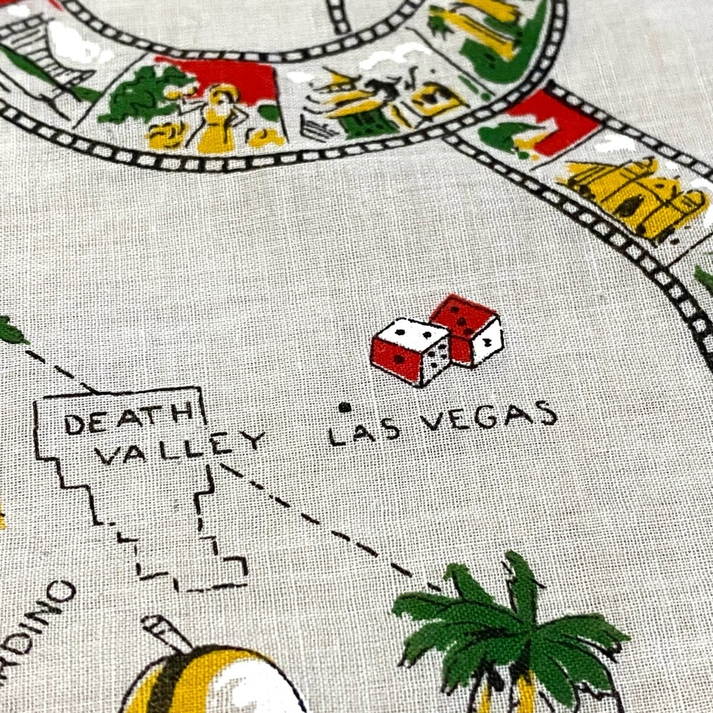 Vintage 1950’s Handkerchief Map of California MCM Retro Souvenir Travel - Picture 13 of 14